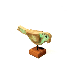 Ptak z drewna egzotycznego na podstawie Zielony